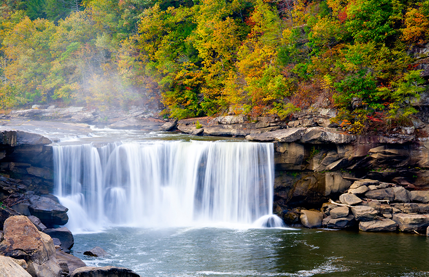 Cumberland Falls, Kentucky. Beautiful fall landscape.